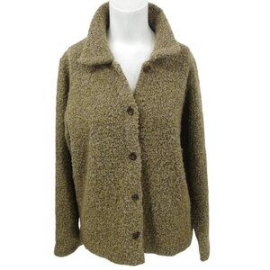 Vintage Real Clothes Saks Fifth Avenue Brown Cardigan Sweater Size M Boucle